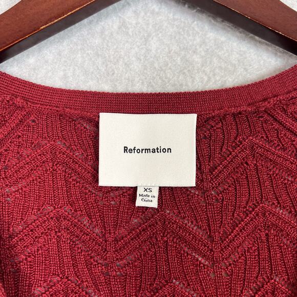Reformation Chianti Sutton Regenerative Merino Open Knit Sweater Size XS - Picture 6 of 9
